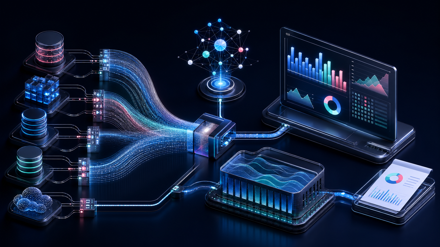 Enterprise data, Power BI and Microsoft Fabric platform illustration